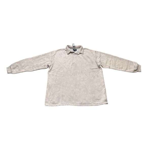 Boohoo Man Oversized Rugby Sweatshirt Polo Stone Men’s Size Large - Picture 1 of 11